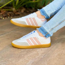 Tênis Samba OG - Branco, Rosa e Sola Caramelo (Frete Grátis)