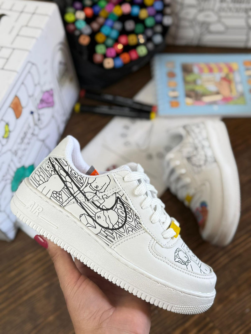 Tênis Air Force 1 Edição Criativa - Para Colorir! (Frete Grátis)