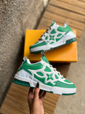 Tênis Designer Skate Sneaker - Verde e Branco (Frete Grátis)