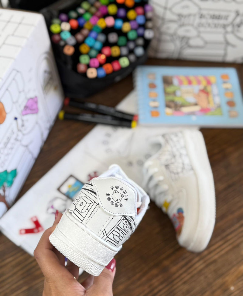 Tênis Air Force 1 Infantil - Edição Criativa (Para Colorir!)