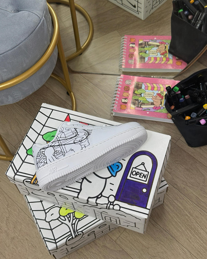 Tênis Air Force 1 Infantil - Edição Criativa (Para Colorir!)